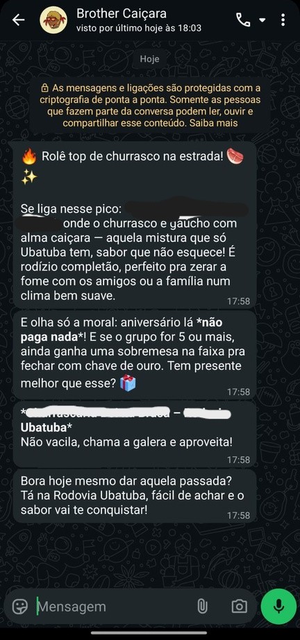 Exemplo de propaganda: Vitrine 24h