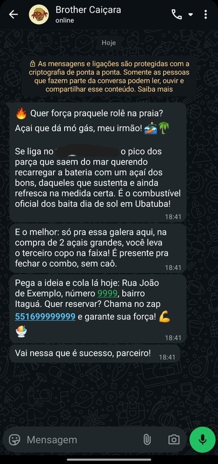 Exemplo de propaganda: Conversão Direta