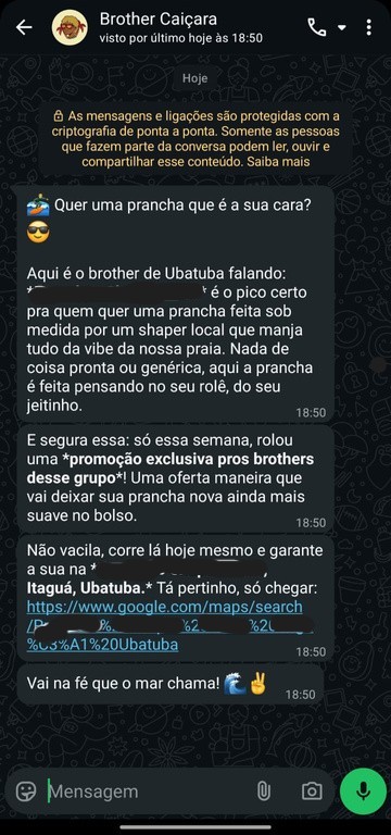 Exemplo de propaganda: Gatilho de Clima