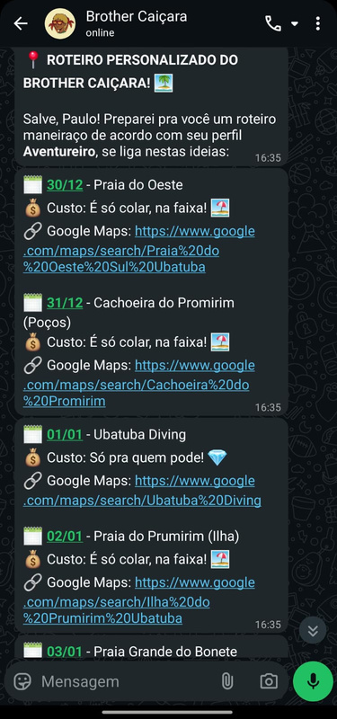 Roteiro Personalizado